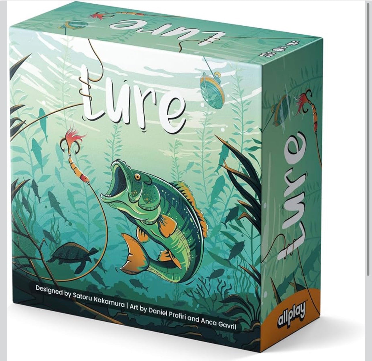 Allplay Lure Dice Game | Family Fishing Game with Bluffing and Dice Wagering | 1-Minute to Teach | Ages 7+ | 2-5 Players | 15 Minute Playtime