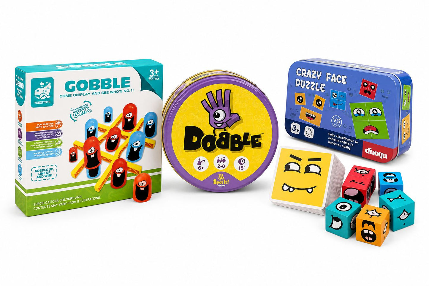 Gobble + Dobble + Crazy Face puzzle : Bundle 3